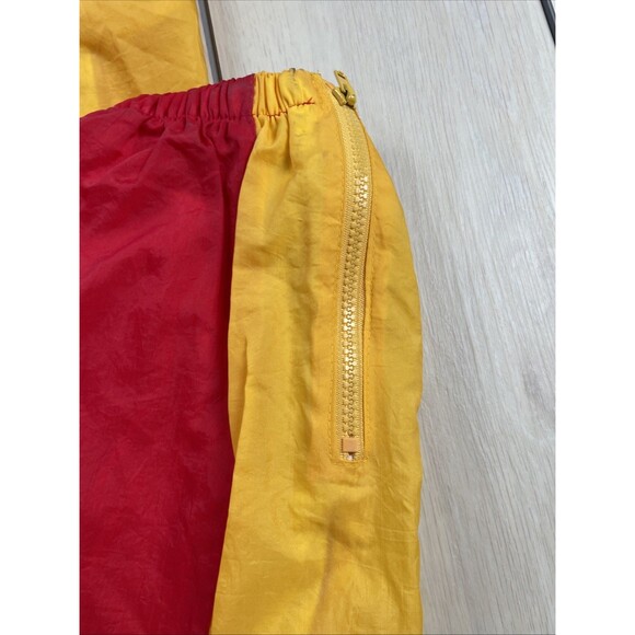 Vintage Logo 7 Track Pants Mens XL Maroon Yellow Nylon Retro Windbreaker 90s Run - Picture 3 of 9